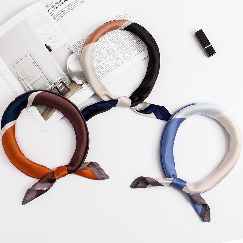Scarves Square Silk Scarf Women Office Lady Kerchief Bag Hair Head Neck Scarfs Printed Satin Headband Shawl Wrap Bandana Foulard