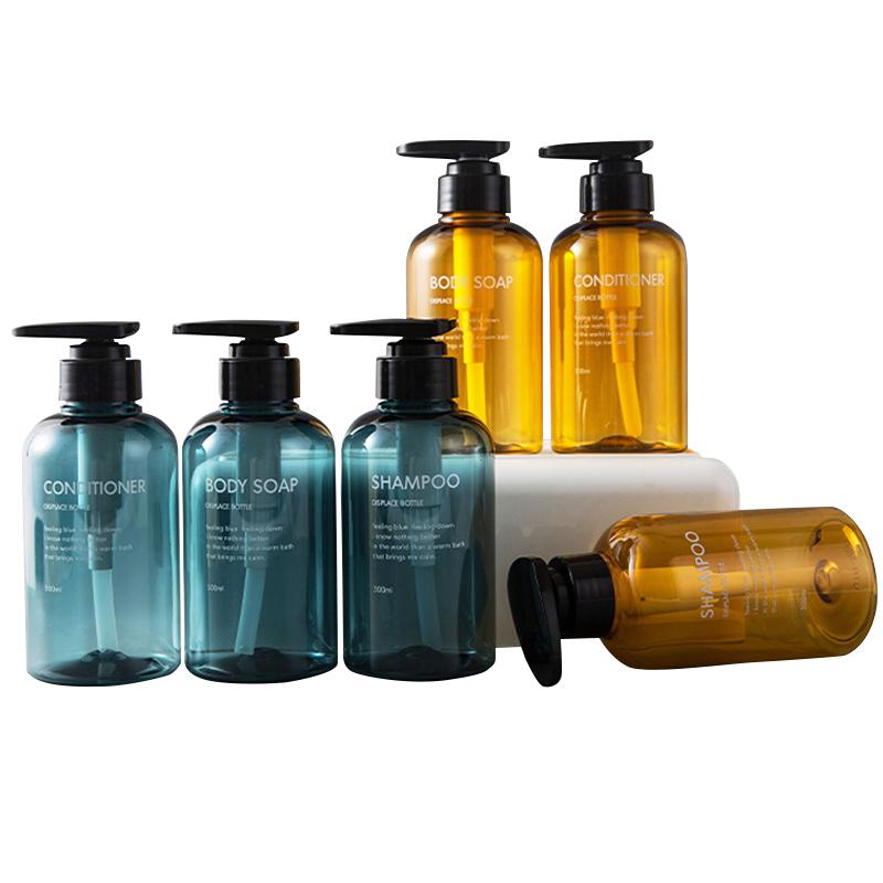 3pcs-set Soap Dispenser Bottle Bathroom Shampoo Large-capacity Press Type Lotion Body Empty Set 300ML-500ML