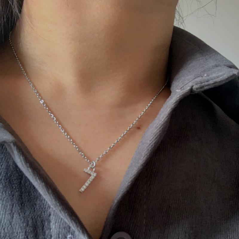 Pendant Necklaces Simple Zircon Lucky Number 56789 Choker Necklace Women Men Trendy Micro Pave CZ Digital Charm Collar Steel Chain Jewelry