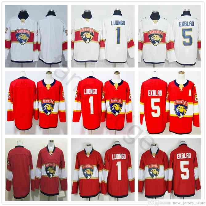 96 New AD Florida Panthers Jerseys 16 Aleksander Barkov Blank 1 Roberto Luongo 5 Aaron Ekblad Jersey Home Red Stitched Hockey Jerseys