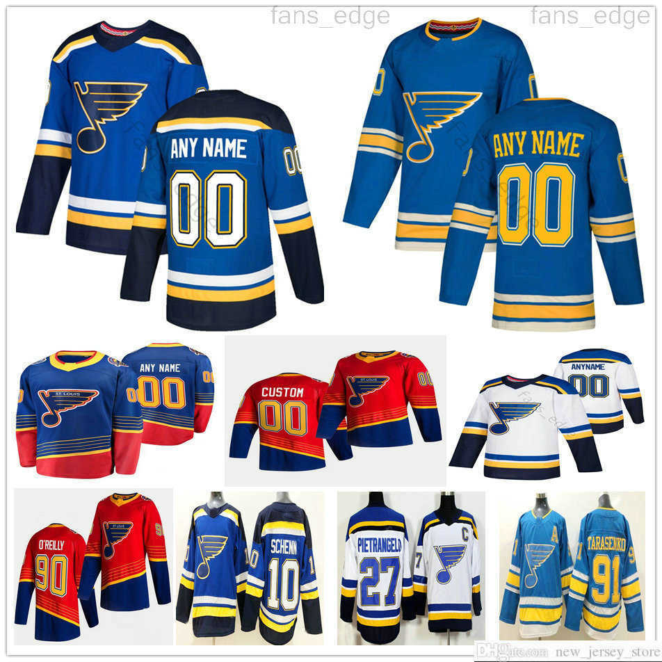 Custom Men Women Kids 2021 Reverse Retro St. Louis Blues Jaden Schwartz Brayden Schenn Ryan O&#039;Reilly David Perron Binnington Hockey Jerseys