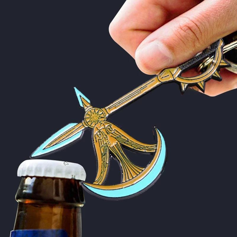 Keychains RJ The Seven Deadly Sins Escanor Axe Opener Nanatsu No Taizai Divine Rhitta Keyring Men Love Beer Key Holder Gift