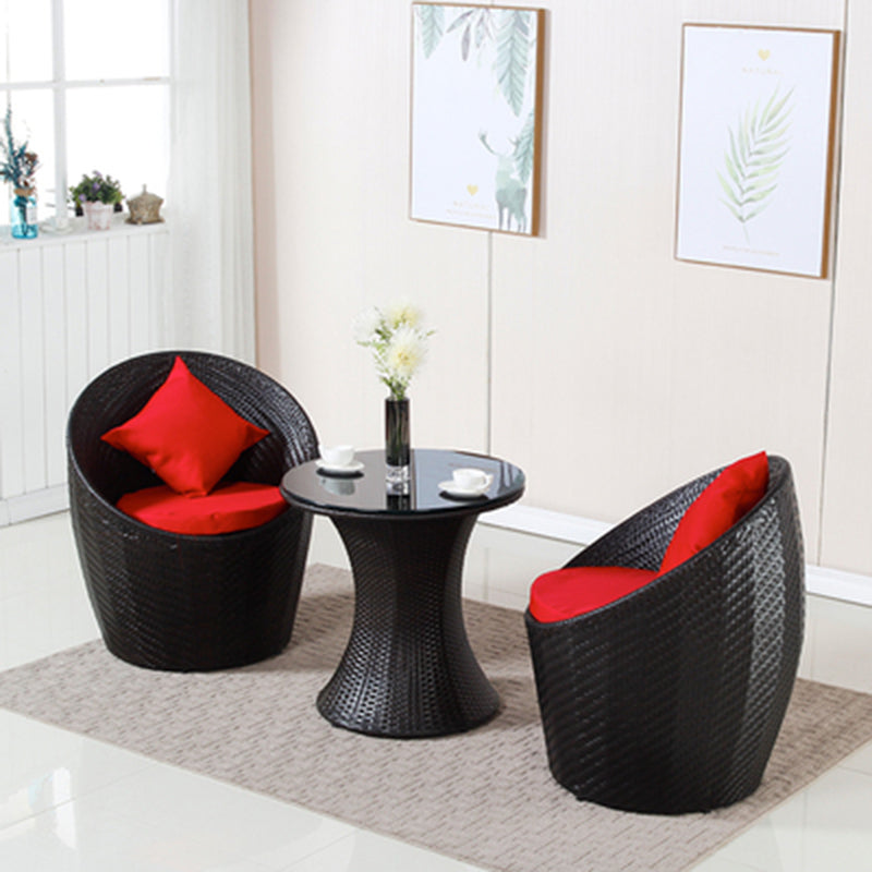 Rattan chair Relaxing garden patio furniture set Balcony Tables and chairs Modern simple outdoor threepiece suit PE rattan hand-woven