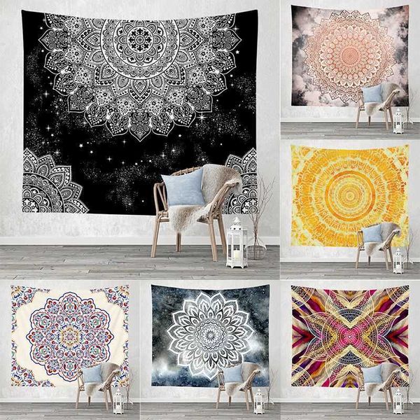 Mandala Tapestry Fashion Wall Hanging Blanket Home Decor Wall Cover Multifunctional Dust Cover Table Cloth Beach Towel 210609