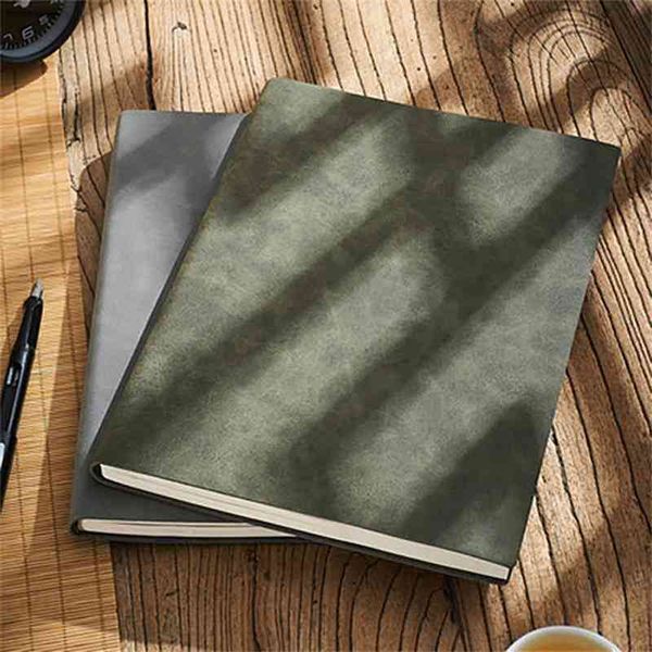 A4 B5 large Business diary leather soft copy Office Notebook Agenda Journal line pages Thicken Sheepskin Notepad 260 Sheets 210611