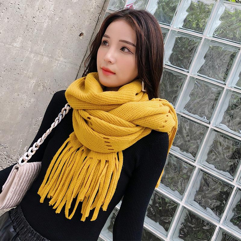 Scarves Fashion Large Scarf Women Long Cashmere Winter Wool Knitting Soft Warm Scarfs For Ladies Wrap Echarpe Hiver Femme