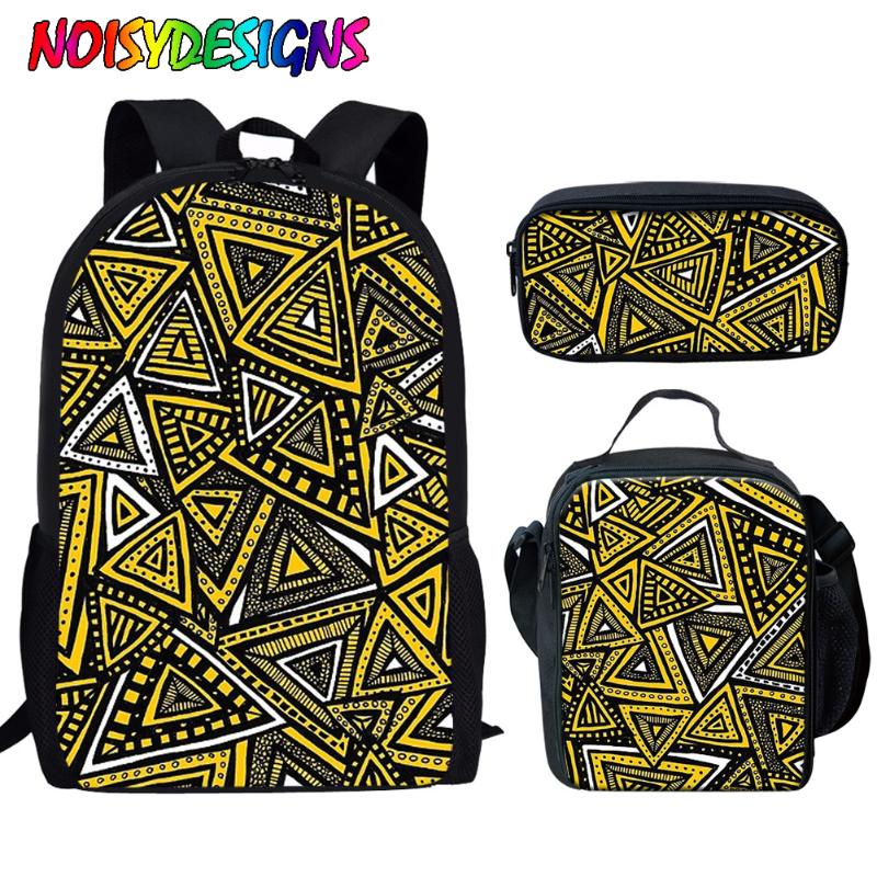 School Bags NOISYDESIGNS Tribal Triangles Design Children Toddler Backpack Sets For Girls Kids Rucksack Bookbgs Mochila Infantil