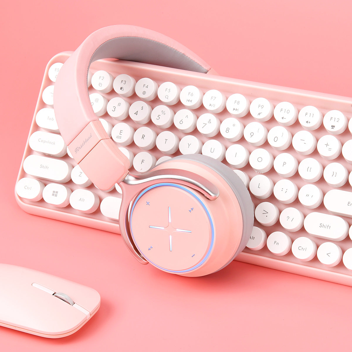 Ajazz AE3 Bluetooth Stereo Gaming Headphones Noise Cancelling Over Ear Headphone with Mic Bass Surround Soft Memory Earmuffs 50mm,white