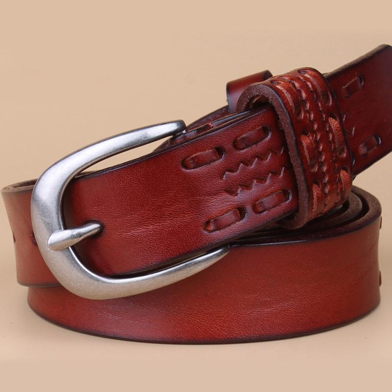Belts Style Fashion Luxury Designer Belt Women High Quality Full Grain Real Genuine Leather Girdle For Jeans