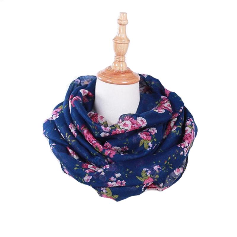 Scarves INDJXND Adult Scarf Knitted Crochet Ring Collar Neck Warmer Ladies Spring Winter Women Floral Pattern Head For Hijab 2021