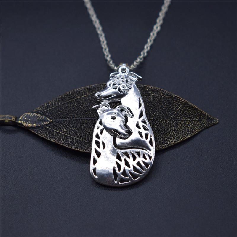Pendant Necklaces Elfin Trendy Whippet Couple Gold Color Silver Dog Jewellery Women Men Steampunk