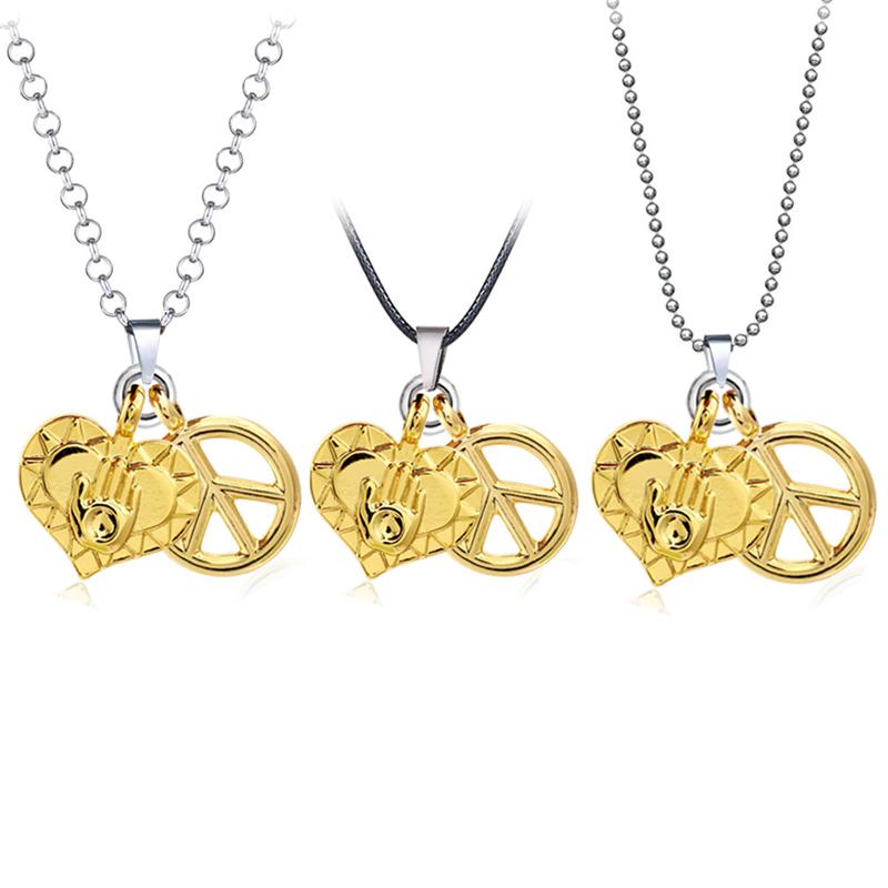 Pendant Necklaces Japanese Anime JOJOS BIZARRE ADVENTURE Cosplay Necklace Gold Heart Choker Higashikata Josuke Chain