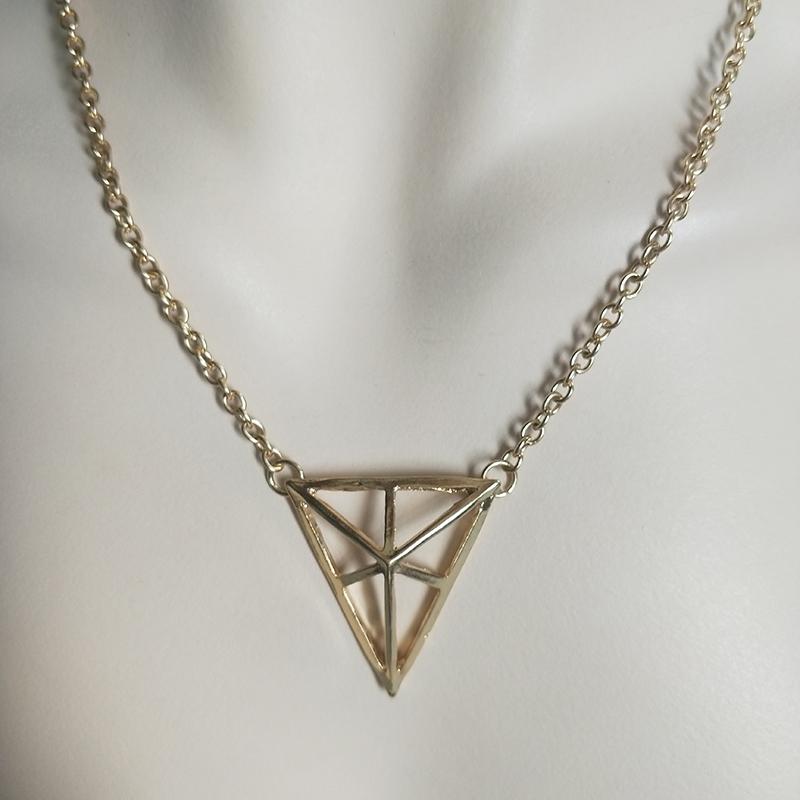 Pendant Necklaces 2021 Gold Openwork Triangle For Women Gift Ethnic Bohemian Choker Long Necklace Drop