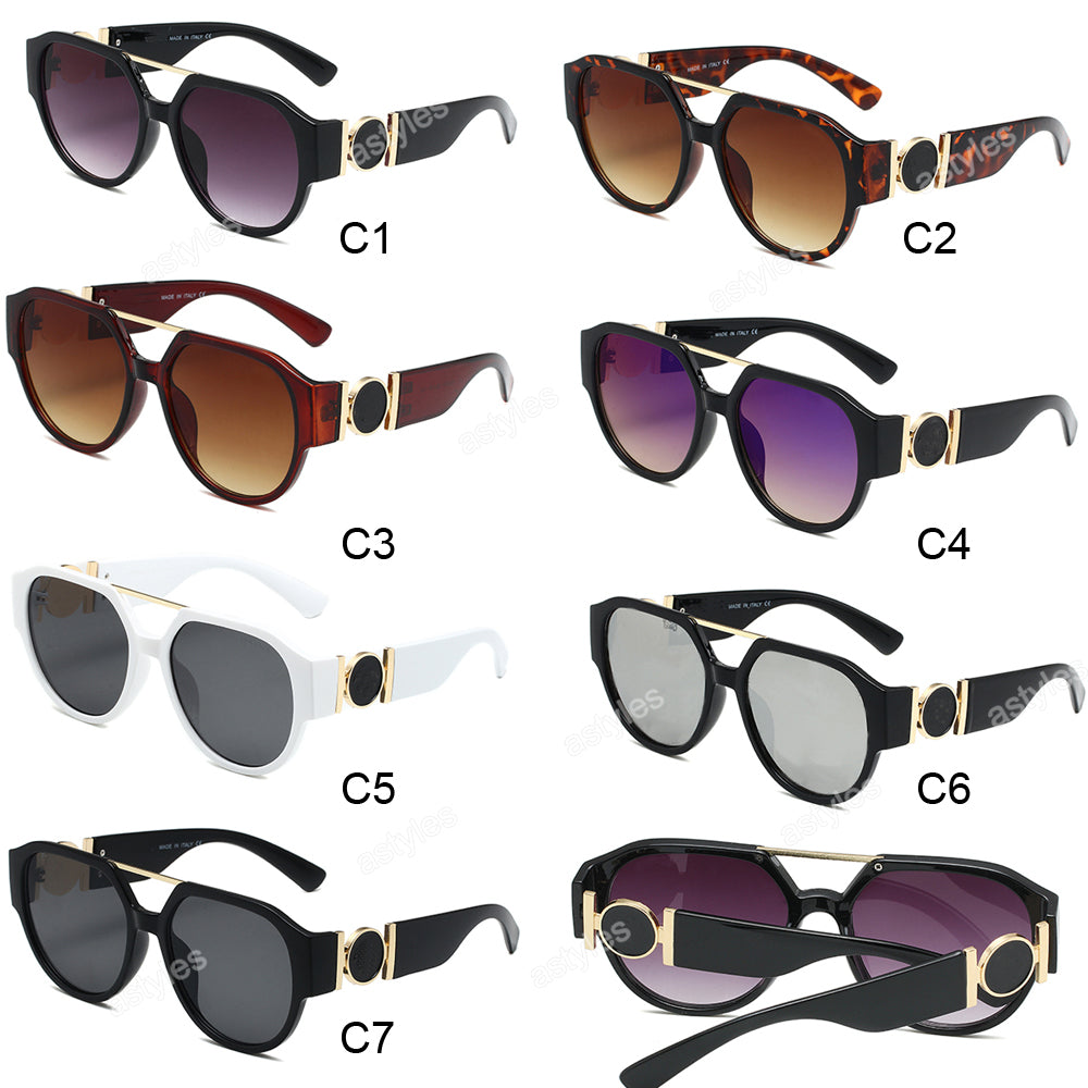 Summer Style Vintage Classic Sunglasses Men Thick Frame Round Sun Glasses Outdoor Driving Goggles Sunglass Gold Medallion Mirror Legs