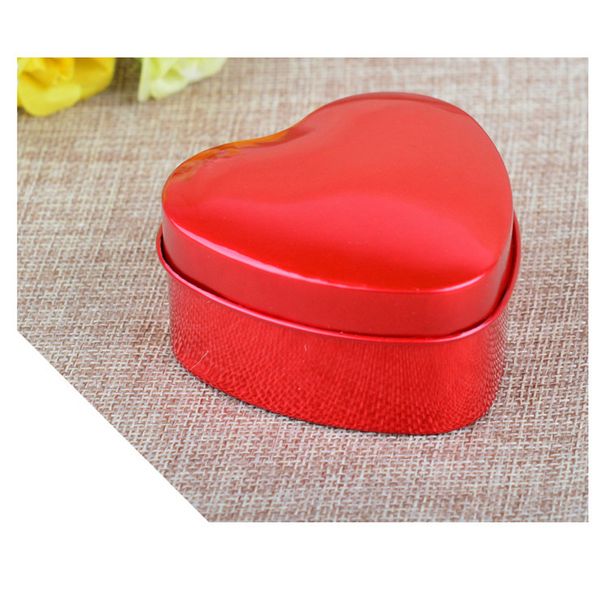 Heart Shaped Candy Chocolate Package Box Metal Tin Wedding Gift Boxes Party Favors Container Small Jewelry Storage Case