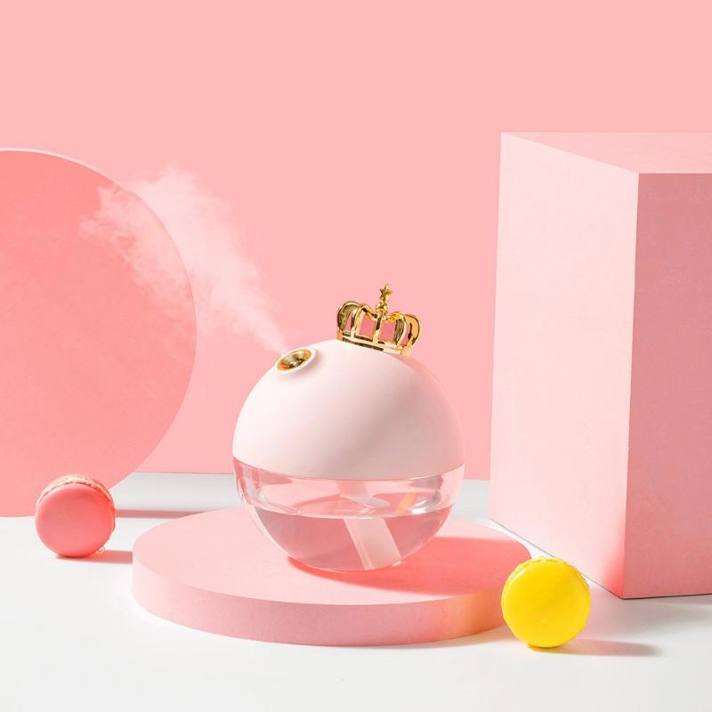 Humidifiers Crown Humidifier Mini Usb Desktop Air Atomizer Small Wireless Girl Heart Creative Gift