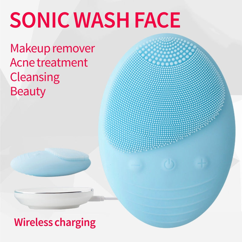 Electric Face Scrubbers Sonic Cleanser Massager Acoustic Washing Instrument Personal Care Wireless Charging IP7 Waterproof Deep Cleaning Brush Devic