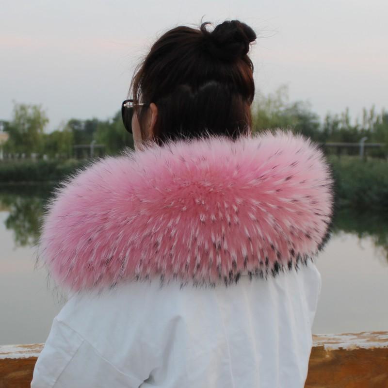 Scarves Genuine Real Raccoon Fur Scarf Women Fashion Down Coat Trim Straight Collar Winter Warm Decoration Shawl