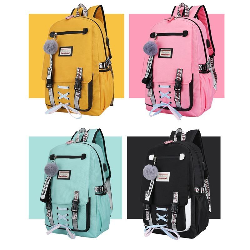 School Bags Large For Teenage Girls Usb With Lock Anti Theft Backpack Women Book Bag Big High Youth Leisure College