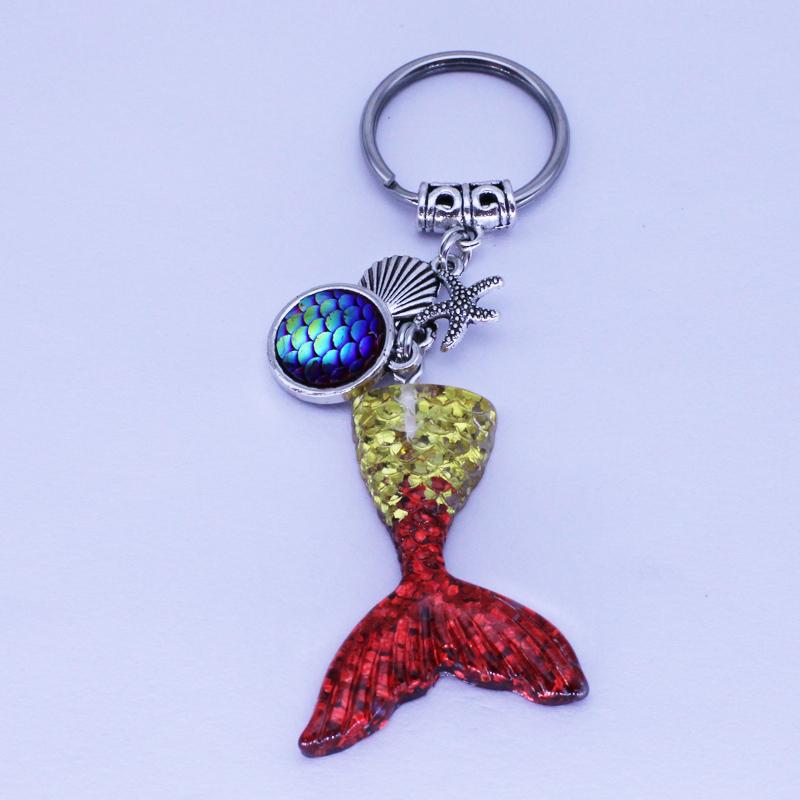 Keychains Glittery Mermaid Tail Baby Shower Party Favor 1 Piece -lot