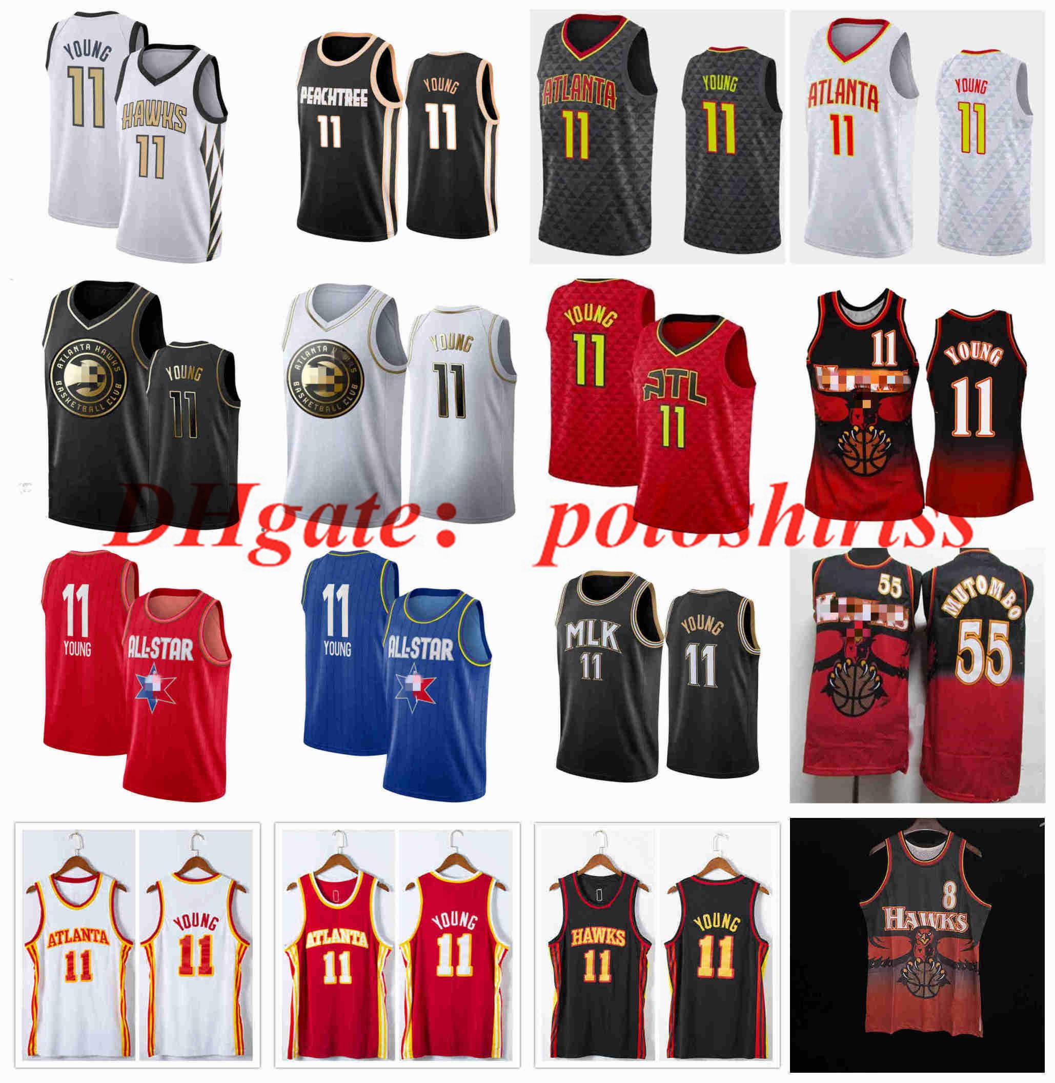 Trey 11 Young Basketball Jerseys Red White 8 Smith Dikembe 55 Mutombo Jersey Fans Shirt Vest NCAA Men&#039;s City Swingman Edition S-XXXL