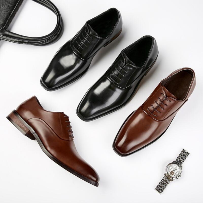 Dress Shoes Men&#039;s Leather 2021 Gentleman Business Youth Casual Single A8