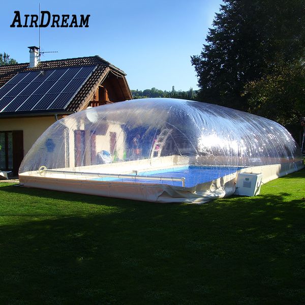 wholesale Customized size pvc inflatable Swimming pool cover Transparent Air dome water tent Enclosure