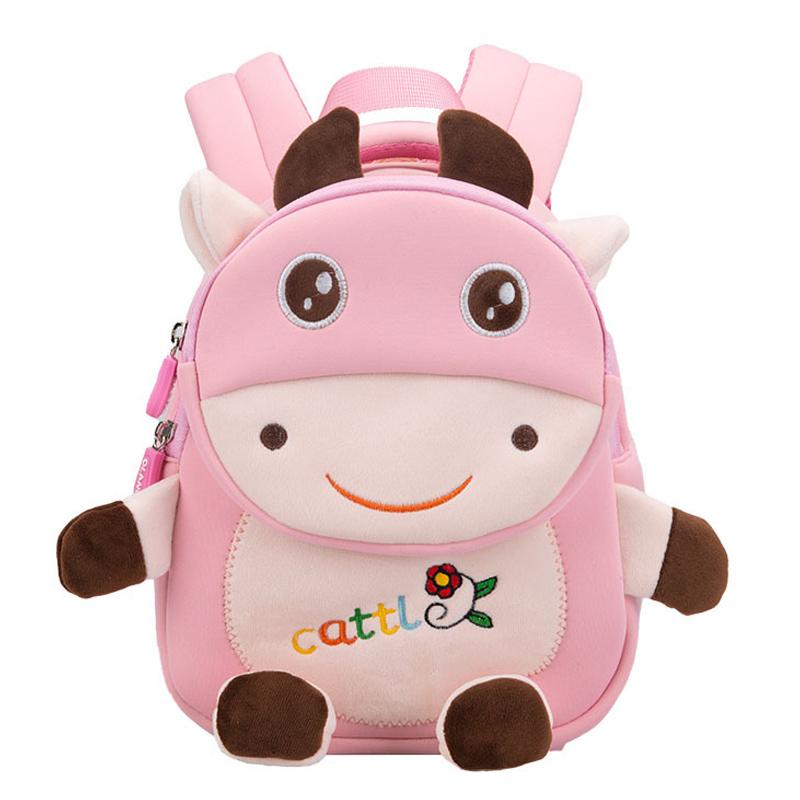 School Bags 2021 Toddler Children 3D Cute Cow Backpacks For Boys Girls Anti-lost Kids Schoolbag Mochilas Para Ninos
