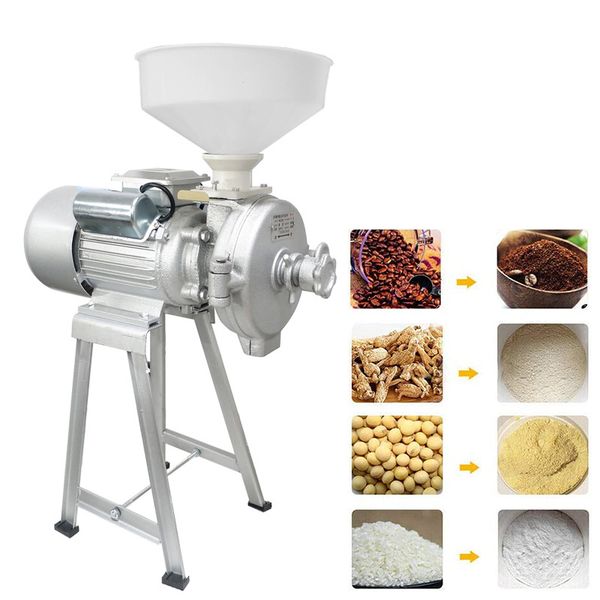 1500W Home Flour Mill Cereals Grinder Dry and Wet Powder Milling Machine Pulverizer Commercial Grain Grinding Machine
