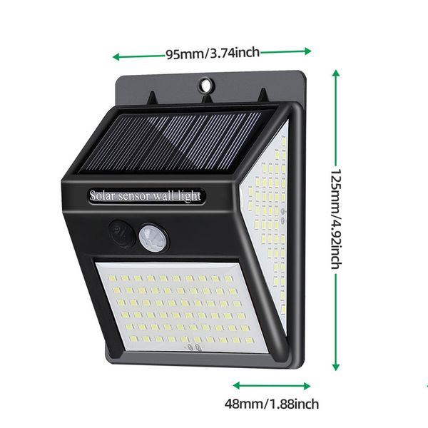 228 144 LED Solar Light Outdoor Solars Lamp with Motion Sensor Solar-Powered Sunlight Spotlights for Garden Decoration Waterproof Wall Light