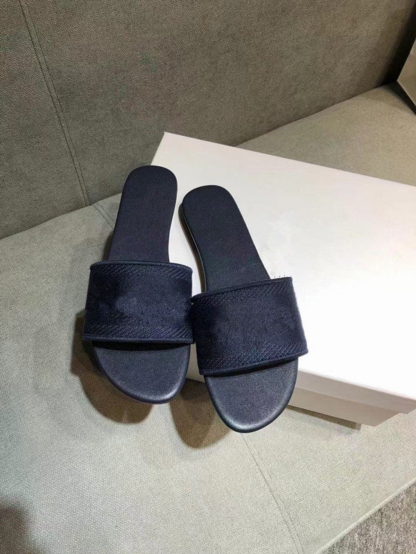 slippers Luxury Designer Slipper girl Scuffs Nice Summer Sandals Beach Slide Ladies Knitting Flip Flops Floral Color dustbag shoes high quality Woma