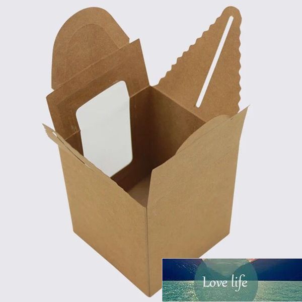 20PCS - 6 color-9.3x9.3x11cm kraft Window Box Packing Gift Boxes with pvc window for Candy-Cake-Soap-Cookie
