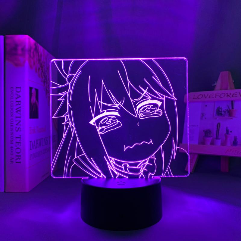 Night Lights Led Light Anime KonoSuba Aqua For Kids Bedroom Decor Brithday Gift Room Desk 3d Lamp Manga