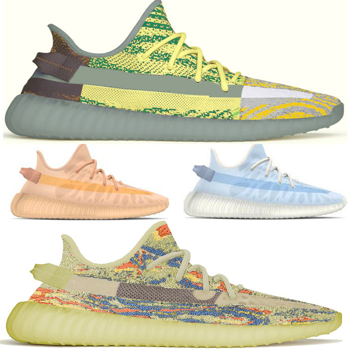 Flash Deals Sneakers What The Kanyes Shoes V2 Size 14 MX Oat Rock Mono Ice Clay Mist Black White Static Ash Pearl Cinder Zyon Tail Light Blue Tint B