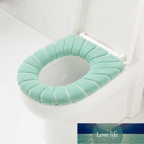 1 Piece Solid Winter Toilet Seat Cover Plain Color Toilet Sitting Cushion Elastic Bathroom Seat Case Anti-dirty Cover For Toilet Factory pri