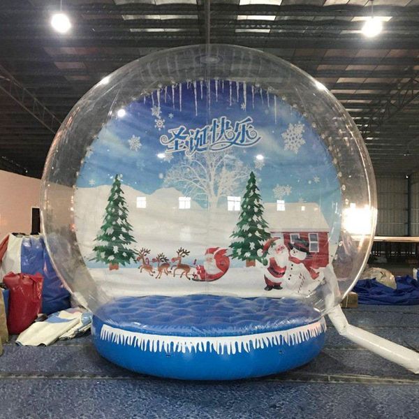 Customized Backdrop Snow Globe For Advertising Christmas Yard Inflatable Snow Globe Photo Booth Human Inside Transparent Bubble Dome Hallowe