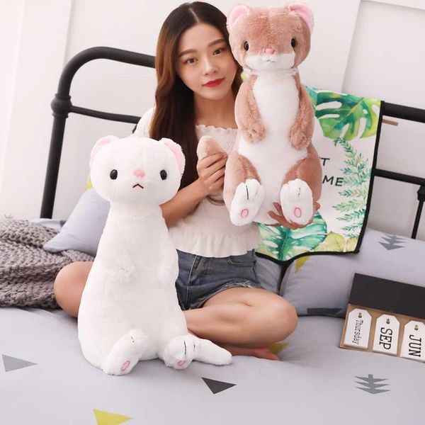 Cute Sitting Weasel Peluche Plush Pluszaki Toys Cute Ferret Doll Cute Child Comforting Dolls Soft Baby Room Toy Home Decoration Q0727