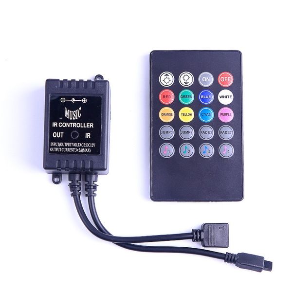 DC12V 6A 20Key Music IR Remote Controller LED Lights Controllers Dimmer For SMD 3528 5050 2835 3014 RGB LEDs Strip free ship D5.0
