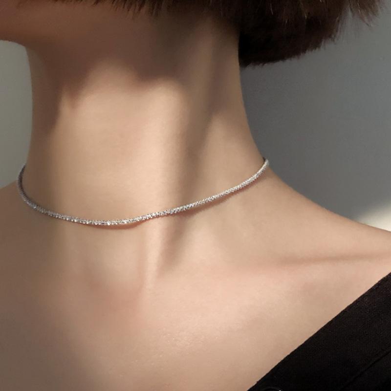 Chokers Fashion Simple Silver Color Chains Choker Necklace For Women Charming Clavicle Chain 2021 Female Party Jewelry On The Neck