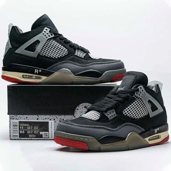 Good Quality Jumpman 4 basketball shoes Black Cement Grey Red IV Fashion SneakersJQOL