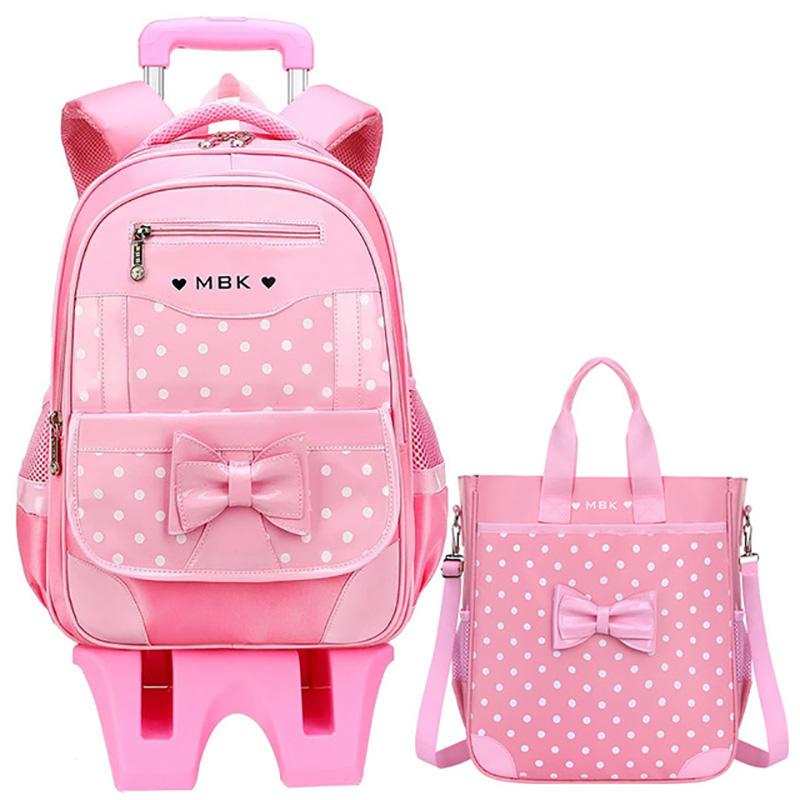 School Bags Trolley Backpack Child For Girls Boys Bookbag High Quality Waterproof Backpacks With Wheels Luggage Bag