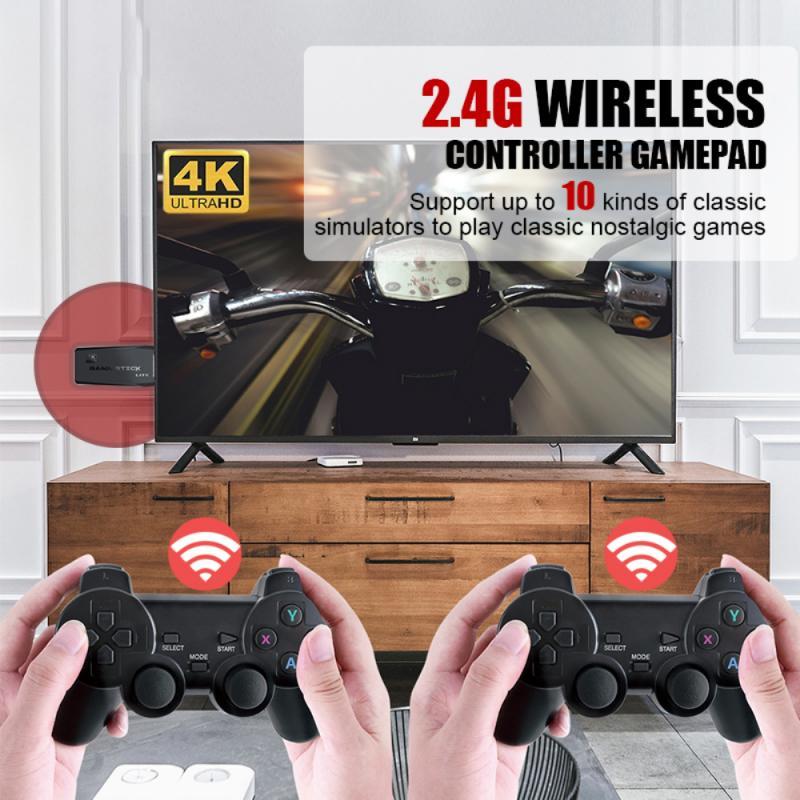 Portable Game Players Est Video Consoles 4K 2.4G Wireless 10000 Games 64GB Retro Classic Gaming Gamepads TV Family Controller For PS1- -MD
