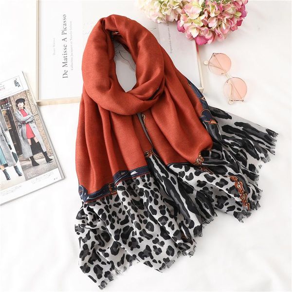 Scarves Women Scarf Fashion Print Cotton Cape Spring Winter Warm Hijabs Lady Pashmina Foulard Bandana Design Brand Shawl