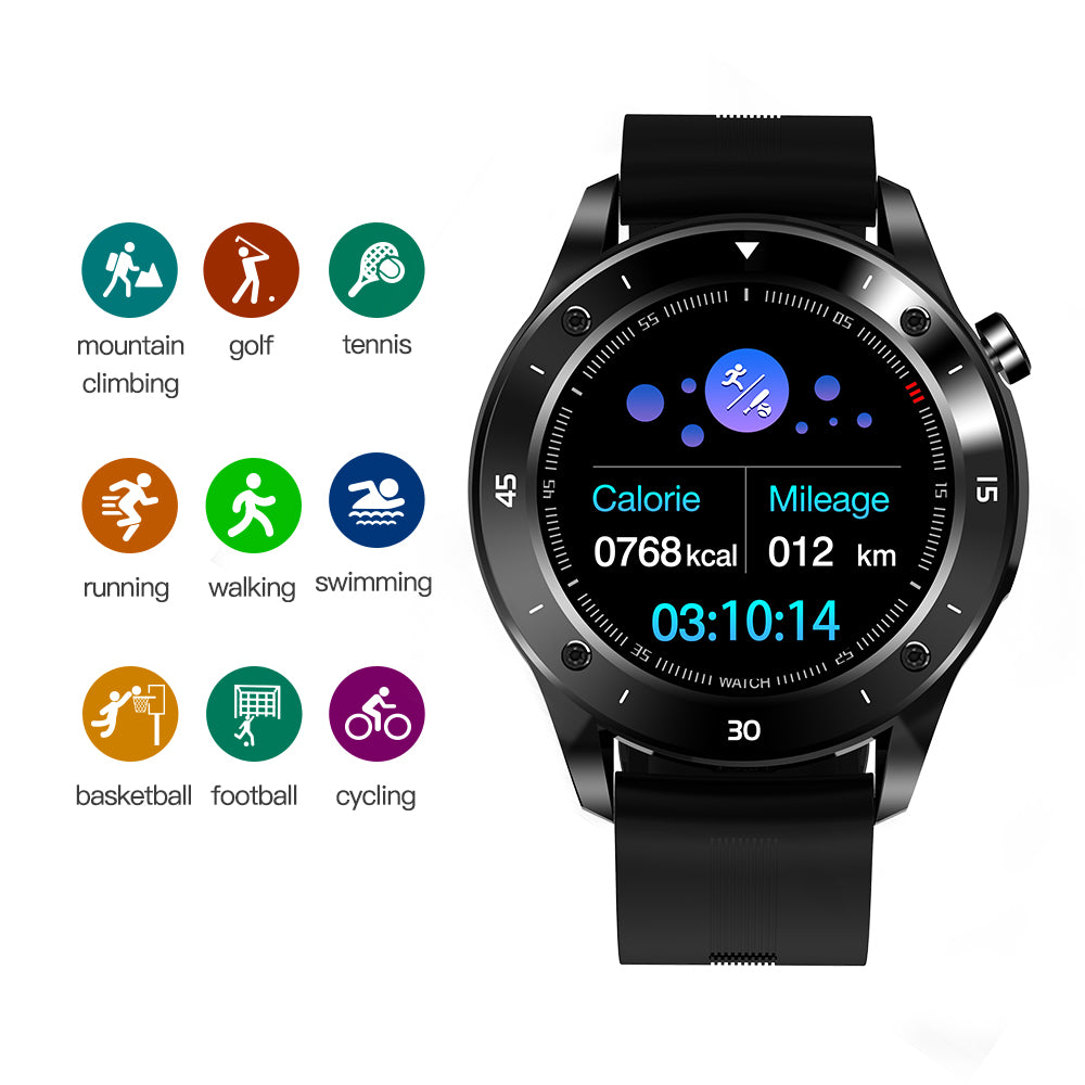 Round Color Screen Full Touch Smart Watches Multiple Motion Modes Fitness Tracker Message Alarm Remote Camera Heart Rate Monitor Bluetooth Bracelet