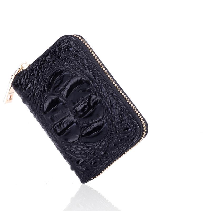 Card Holders Women Credit Wallet Bag Alligator Leather Mini Zipper Multi Function Business Namecard Holder Student Cards Purses Cardholder