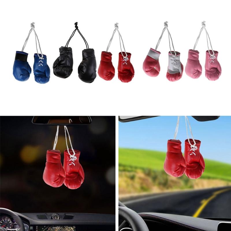 Keychains 667E Boxing Gloves Pendant Black - Blue- Pink White- Red Miniature Punching Mini