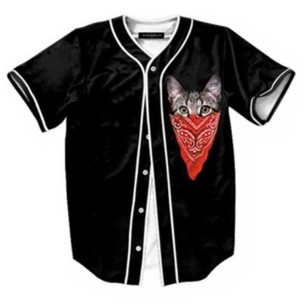 Baseball Jersey Men Stripe Short Sleeve Street Shirts Black White Sport Shirt AB858