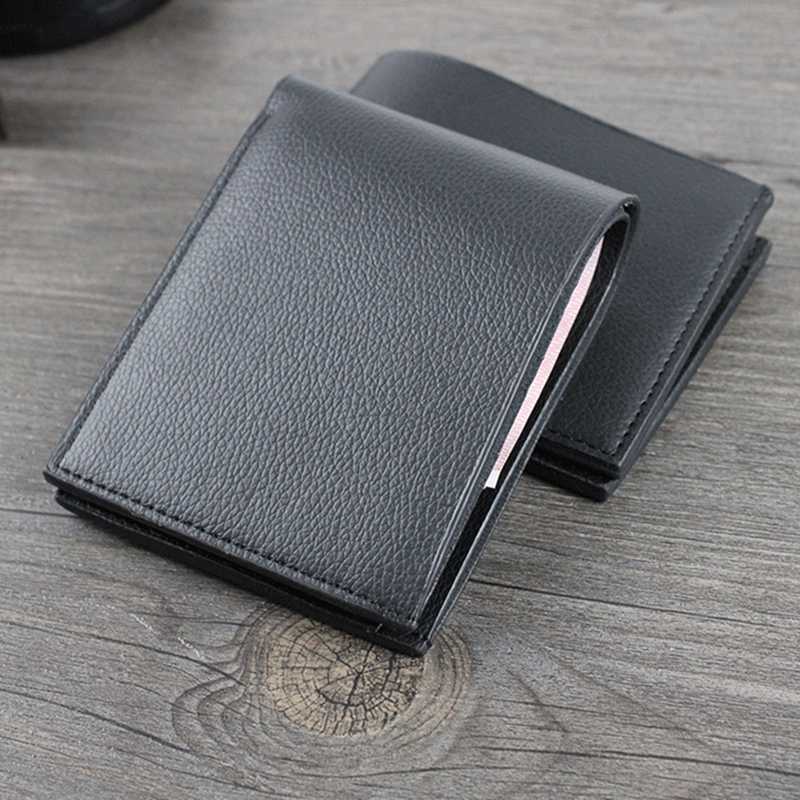 Wallets Black Brown PU Leather Short Men&#039;s Male Business Credit ID Card Holders Small Horizontal Money Clips Coin Purses Bag