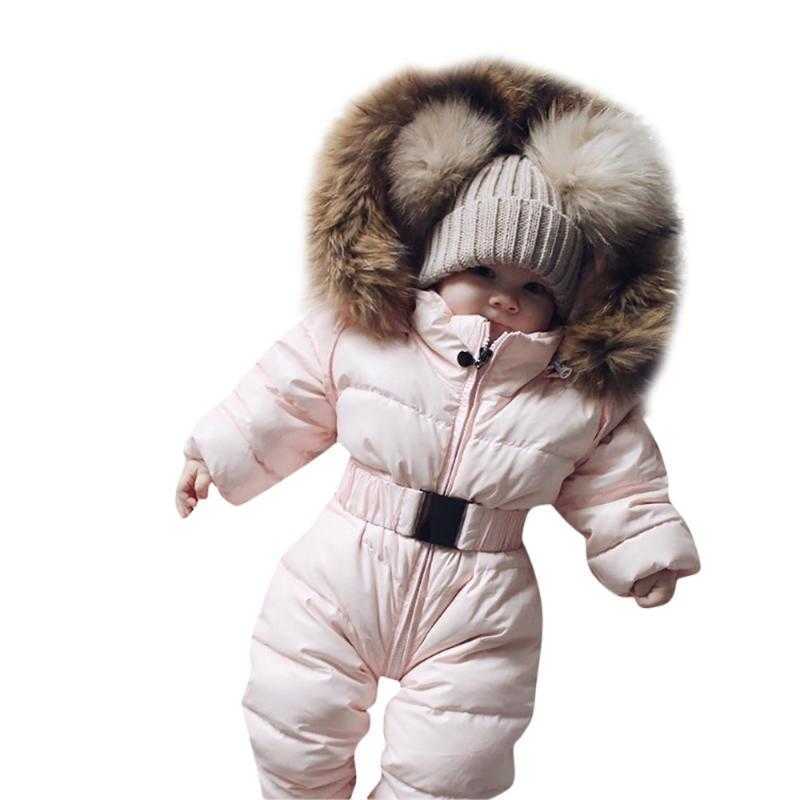 Jumpsuits Winter Clothes Infant Baby Snowsuit Boy Girl Romper Jacket Hooded Jumpsuit Warm Thick Coat Outfit Kids Outerwear Clothing