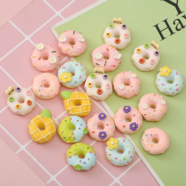 30pcs-lot 20mm Lovely Donuts Flat Back Cabochon Scrapbooking Hair Bow Center Embellishments DIY Accessories